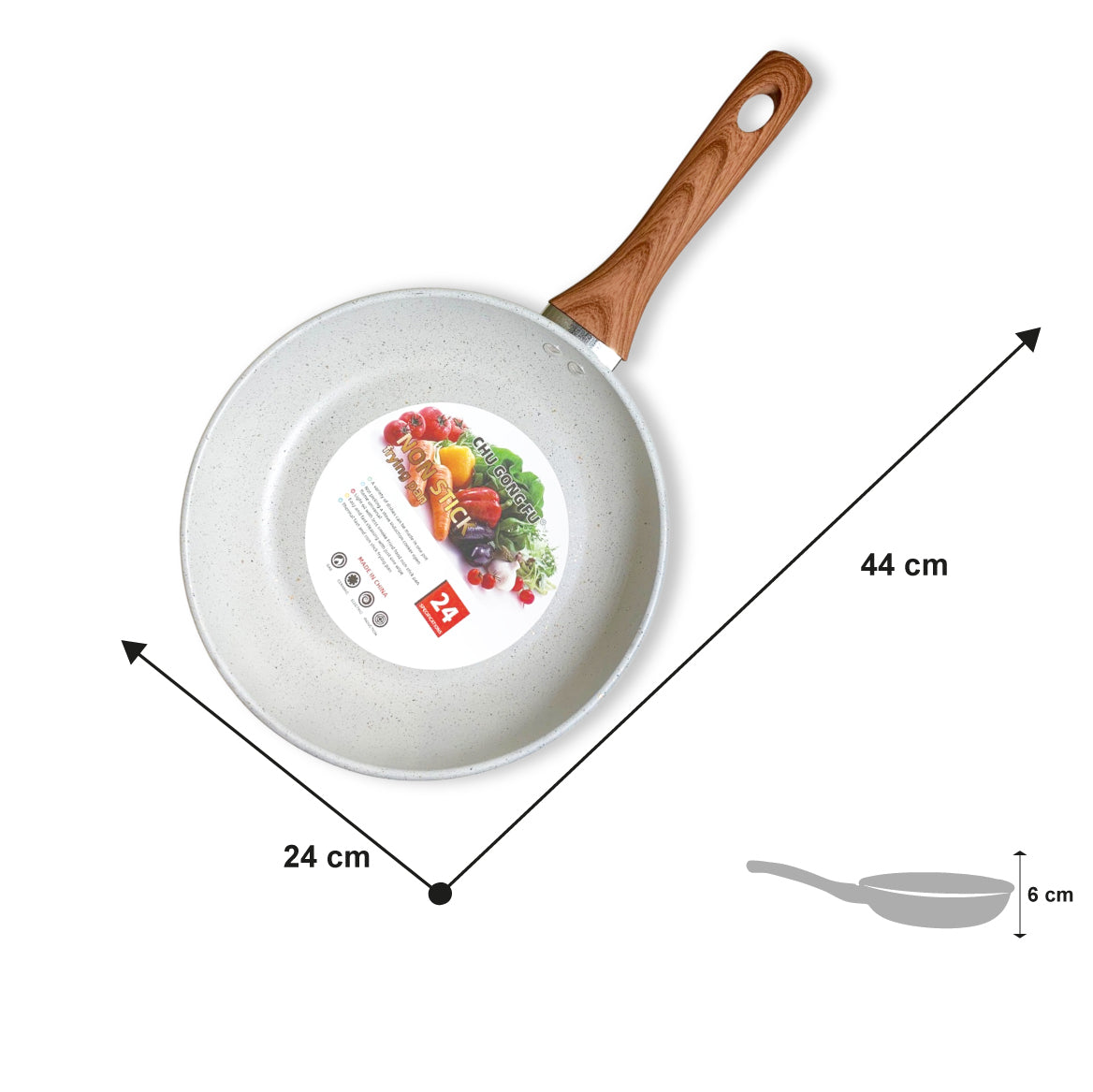 SARTEN DE TEFLON GRIS 22CM