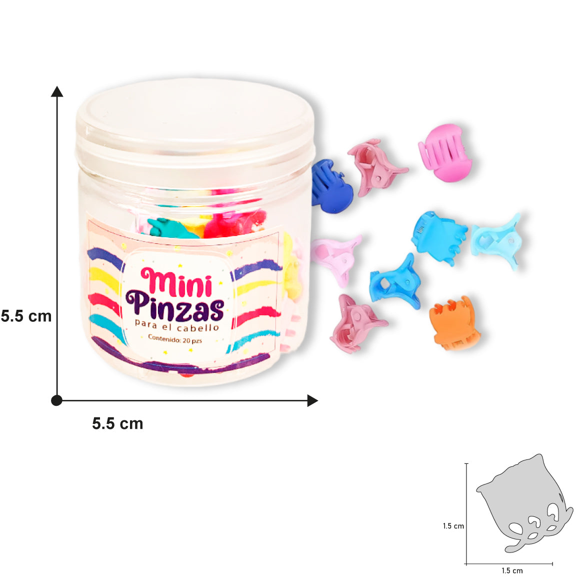 PINZAS MINI FORMA DE GARRA