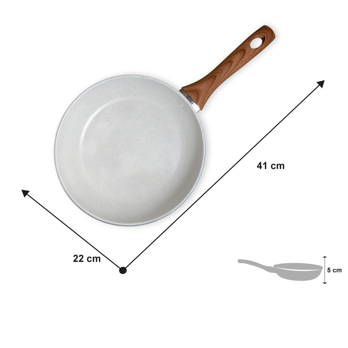 SARTEN DE TEFLON GRIS 22CM