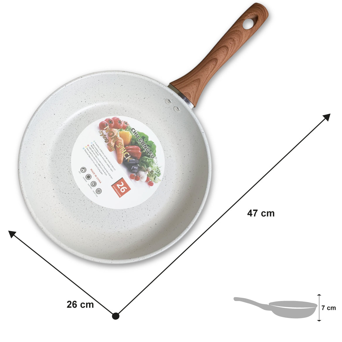 SARTEN GRIS MANGO CAFÉ 26CM